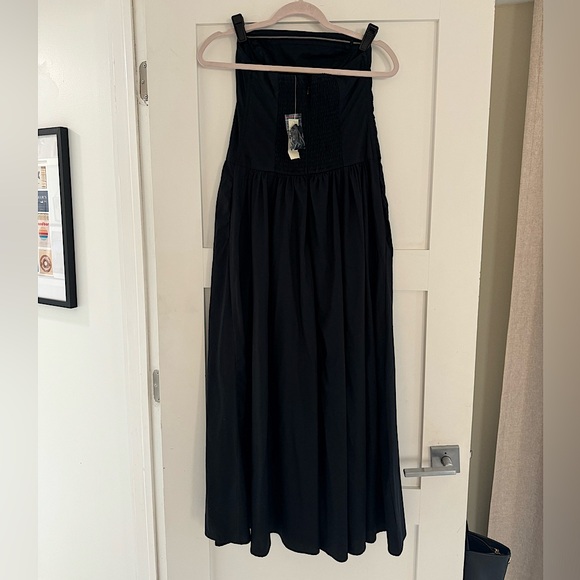 NWT Abercrombie & Fitch Black Drop-waist Strapless Maxi Dress in Black, Size XSP - Picture 6 of 8